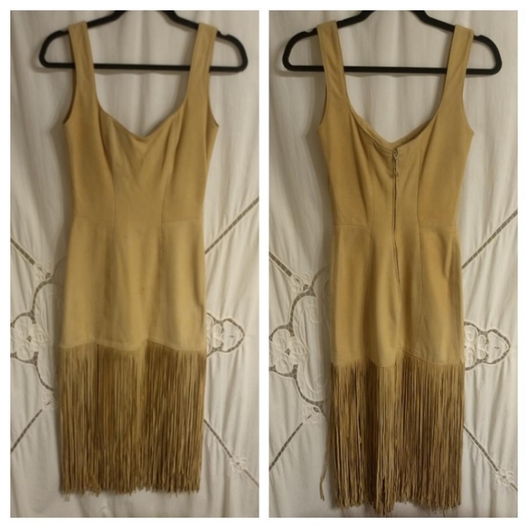 *sold* Buckskin Fringe boho Bodycon festival dress - Picture 3 of 8
